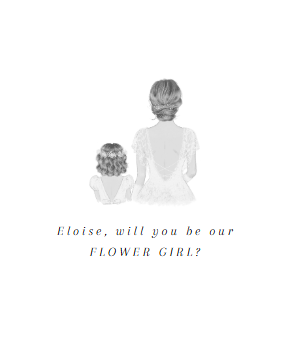 Minimalist Sophisticated Proposal Card with beautiful illustration, Bridesmaid, Flower Girl, Maid of Honour. Envelope Included - 300gsm textured white card
