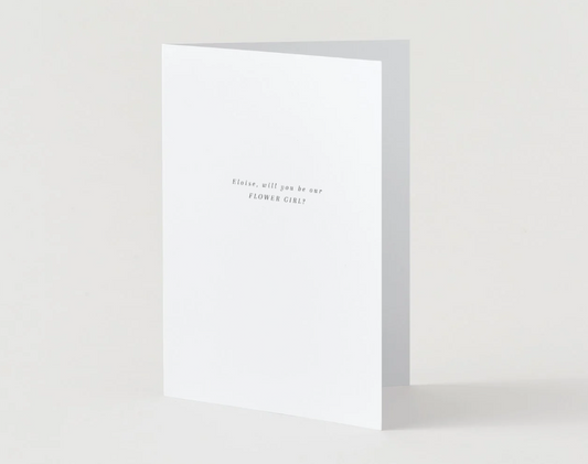 Minimalist Sophisticated Proposal Card, Bridesmaid, Flower Girl, Maid of Honour. Envelope Included - 300gsm textured white card